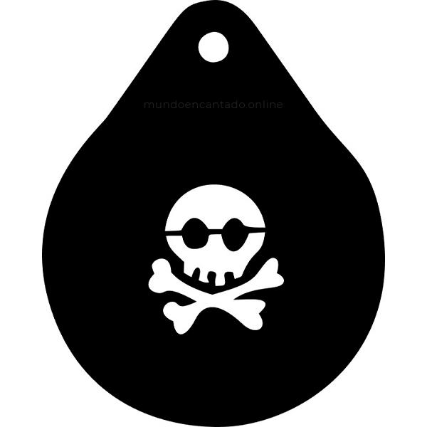 Stencil Pfaciais Caveira Pirata