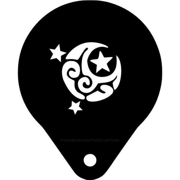Stencil Pfaciais Lua Tribal