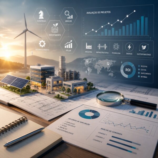 Análise de projetos de investimento com indicadores de ROI, custos e retorno