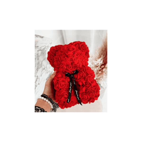 Orsacchiotto di Rose con Scatola Regalo 25 CM - immagine 2