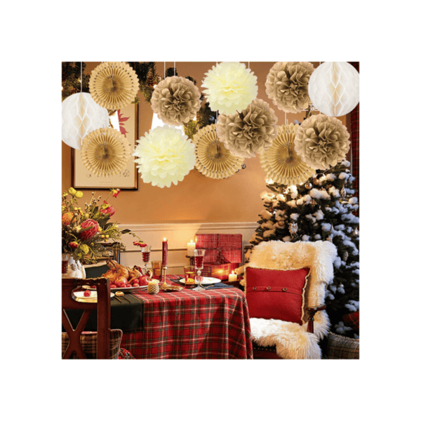 Decorazione per Feste Rosone Oro 4pz - immagine 5