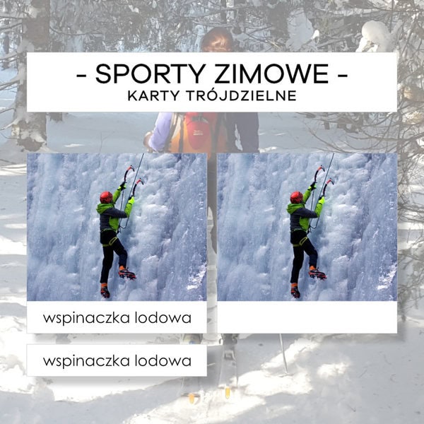 Sporty zimowe - karty trójdzielne 10 szt.