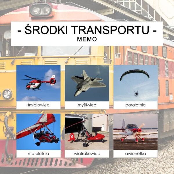 Środki transportu - memo 40 szt.