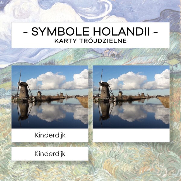 Holandia - symbole - karty trójdzielne 20 szt.