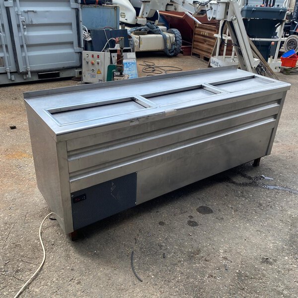 botellero refrigerado industrial inox 200x57 cm | 3 puertas correderas | gran capacidad