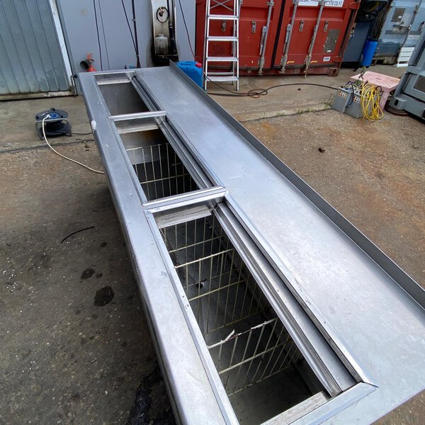 botellero refrigerado industrial inox 200x57 cm | 3 puertas correderas | gran capacidad