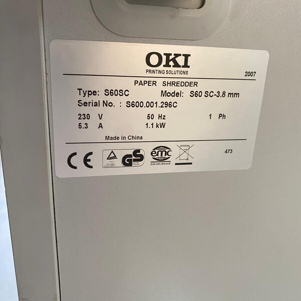destructora de papel oki s60sc