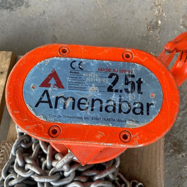polipasto manual amenabar m4105 2.5t con cadena – elevación industrial