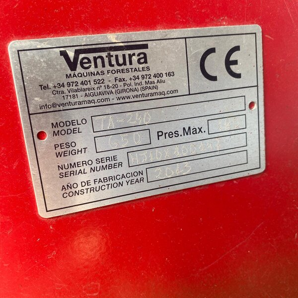 biotrituradora / astilladora de ramas ventura ta 240 | toma de fuerza | año 2013 | 650 kg