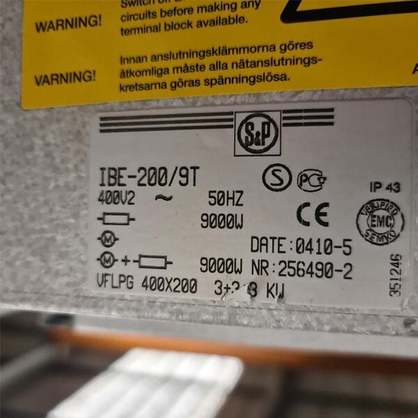 baterías de calefacción con ventilador 9kw modelo ibe 200/9t