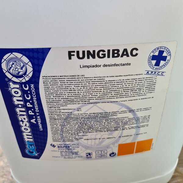limpiador desinfectante detergente alcalino espumante fungibac