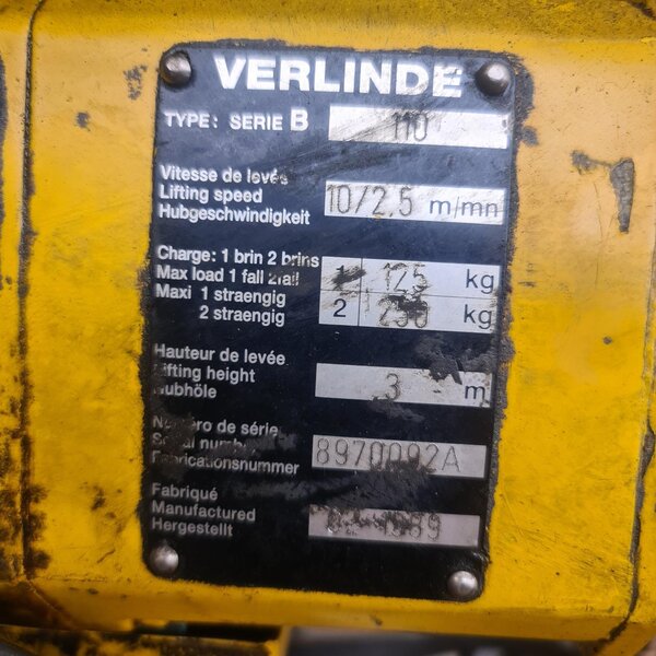 polipasto de cadena verlinde 250kg