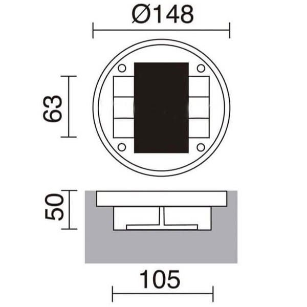 baliza led solar de señalización vial mitra 3+3 led