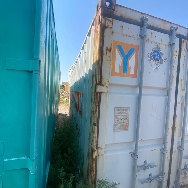Puertas dobles de contenedor marítimo usado 20 pies para almacén con cierres funcionales