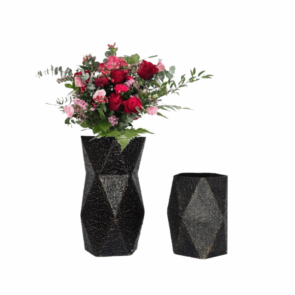 Black Gold Iron Vase