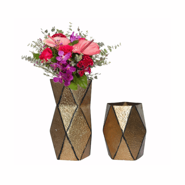 Golden Mosaic Vase Set