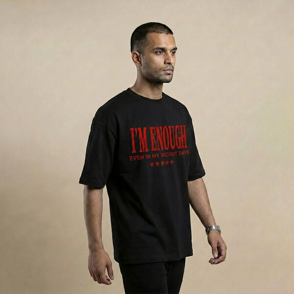 I’m Enough Oversized T-Shirt – Motivational 240 GSM Premium Cotton Tee - Image 6