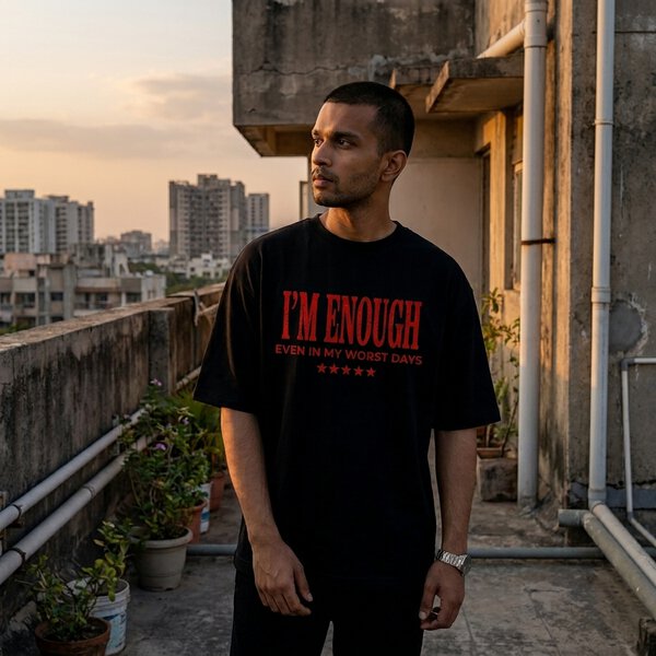 I’m Enough Oversized T-Shirt – Motivational 240 GSM Premium Cotton Tee - Image 7