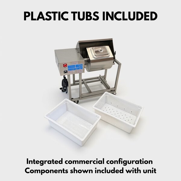 Quality Industries by Stainless 220V Commercial Marinator with Safety Cover, MaxBox and Plastic Tubs - Image 6