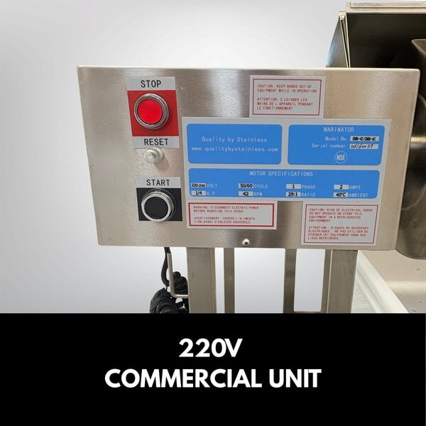 Quality Industries by Stainless 220V Commercial Marinator with Safety Cover, MaxBox and Plastic Tubs - Image 4