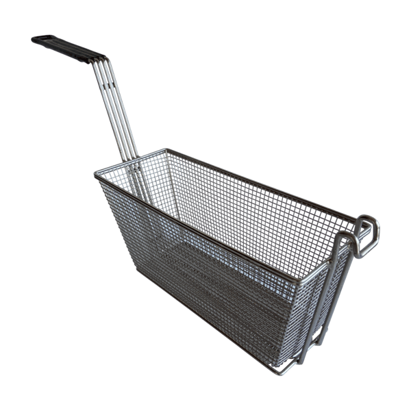 Quality Industries Fry Basket, Stainless Steel, Counter Fryer, Black Handle, 344x140x155 (mm)