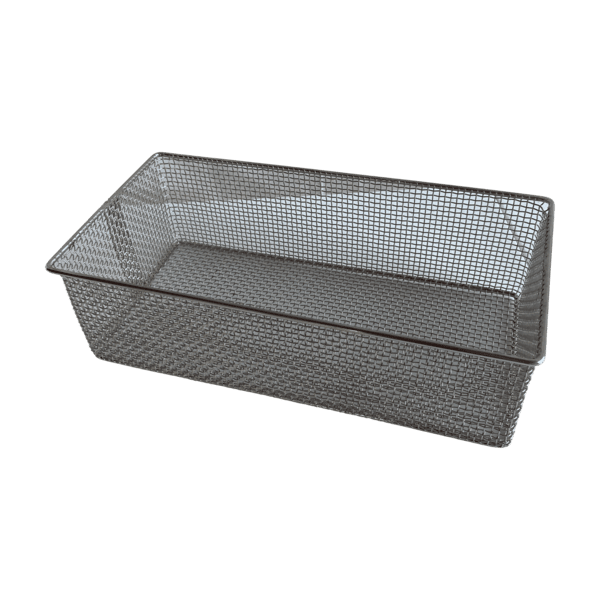 Quality Industries Parts Washing Basket, Stainless Steel, for Ultrasonic Cleaner, No Lid, No Handles, 305x152x89 (mm)
