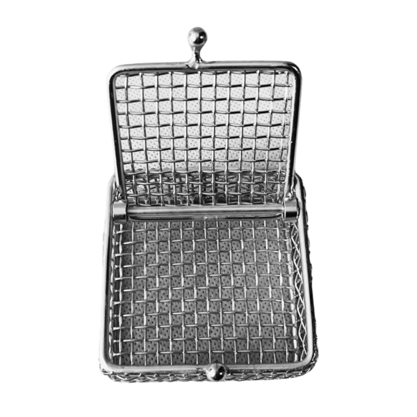 Mini Parts Washing Basket, Stainless Steel, Ball Clasp, 67x67x33mm - Image 2