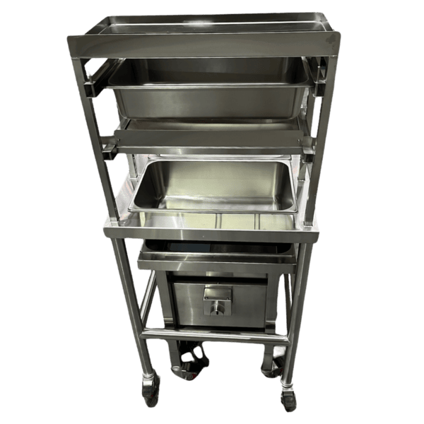 Quality Industries Sifter Table, Tall, 43.3" x 25" x 56.5", SS, Swiveled Caster Kit with Brakes - Commercial Kitchen Appliance - Image 4