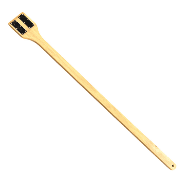 Quality Industries Fryer Cleaning Tool, 36x3.25x0.75in Wood Scraper with Hook and Latch, Non-Conductive, Heat-Resistant