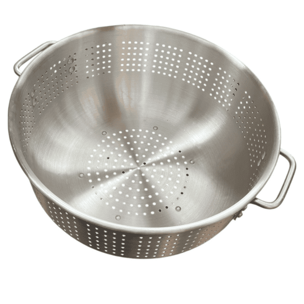 16 Qt Colander, Aluminum, Silver, Commercial Strainer
