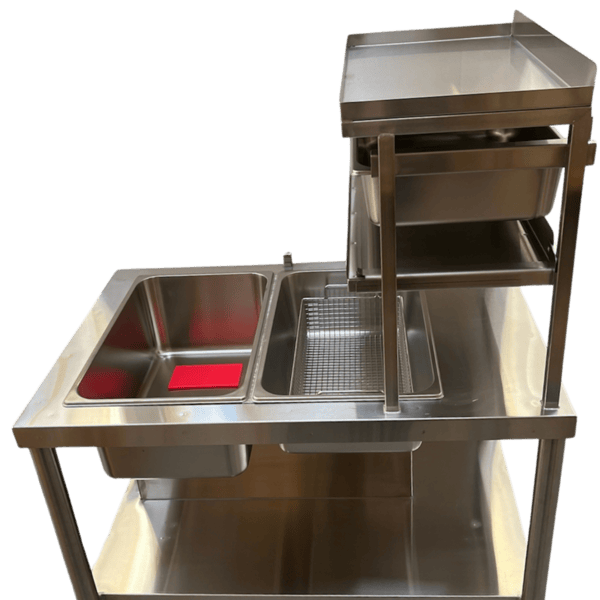 Quality Industries Sifter Table, Manual, 36" x 25" x 56.5", Hand Crank, Stainless Steel, Swiveled Caster Kit with Brakes - Commercial Kitchen Supply - Image 5