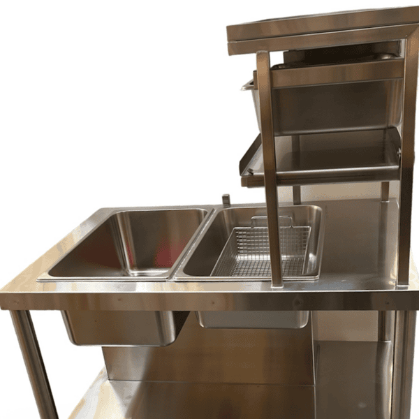 Quality Industries Sifter Table, Manual, 36" x 25" x 56.5", Hand Crank, Stainless Steel, Swiveled Caster Kit with Brakes - Commercial Kitchen Supply - Image 7