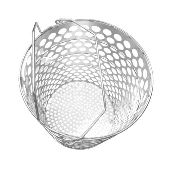 Basket, Stainless Steel, 23mm Side Round Holes, 10mm Bottom Holes, 282mm Diameter, 400mm Height, with Handles - Image 2
