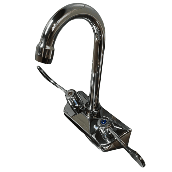 Wing Handle Faucet, Stainless Steel, 11.75"x5"x10", Hot/Cold Indicators - Image 3
