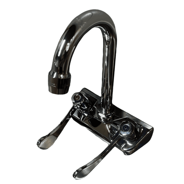 Wing Handle Faucet, Stainless Steel, 11.75"x5"x10", Hot/Cold Indicators - Image 7