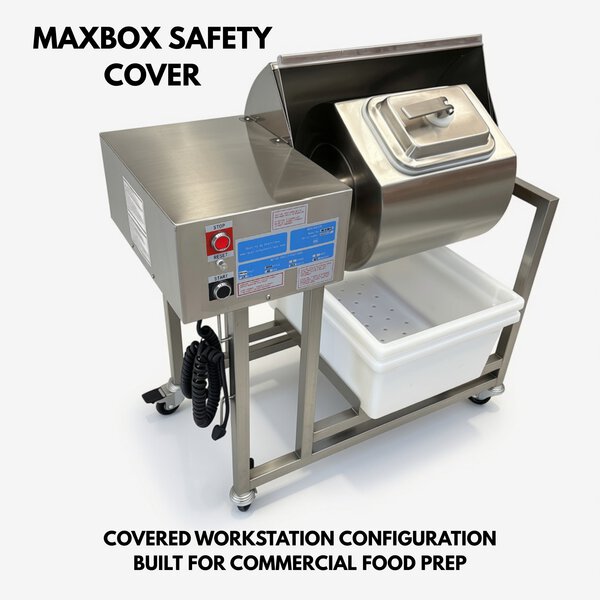 Quality Industries by Stainless 120V Commercial Marinator with Safety Cover, MaxBox and Plastic Tubs - Image 4