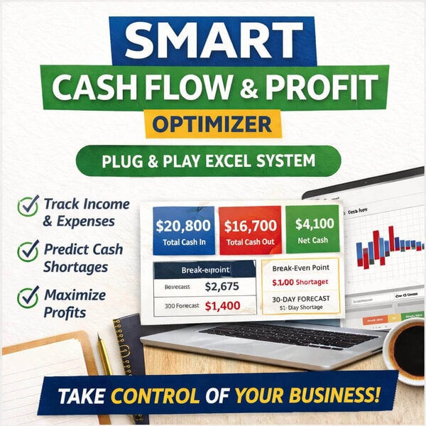 Smart Cash Flow & Profit Optimizer – Plug & Play Excel System