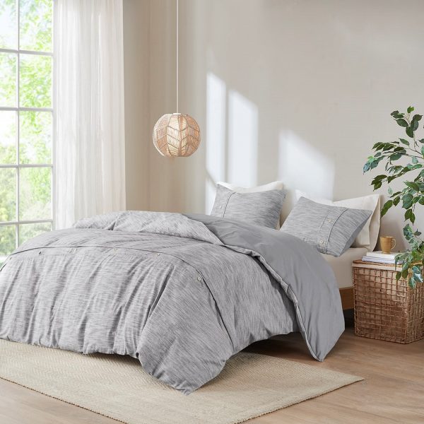 Clean Spaces Dover 3 Piece Organic Cotton Duvet Cover Set