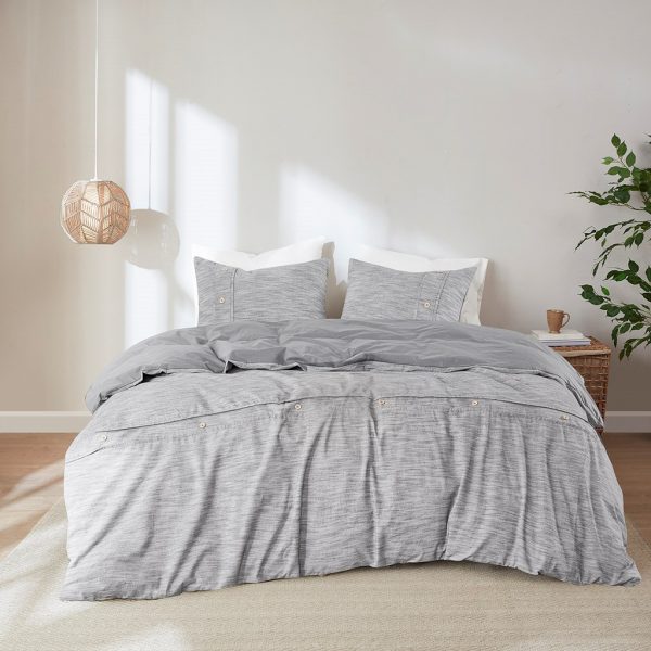 Clean Spaces Dover 3 Piece Organic Cotton Duvet Cover Set - Image 2