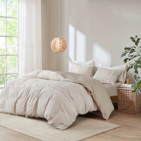 Clean Spaces Dover 3 Piece Organic Cotton Duvet Cover Set - Image 13