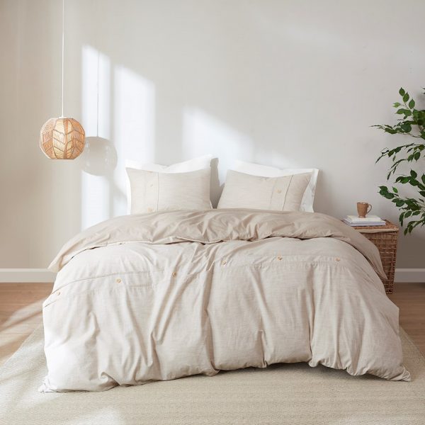 Clean Spaces Dover 3 Piece Organic Cotton Duvet Cover Set - Image 14