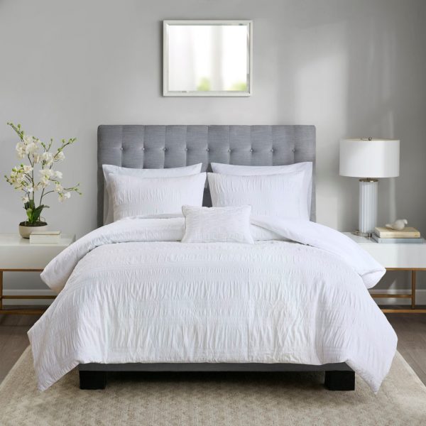 Madison Park Nicolette 4 Piece Cotton Seersucker Duvet Cover Set - Image 2