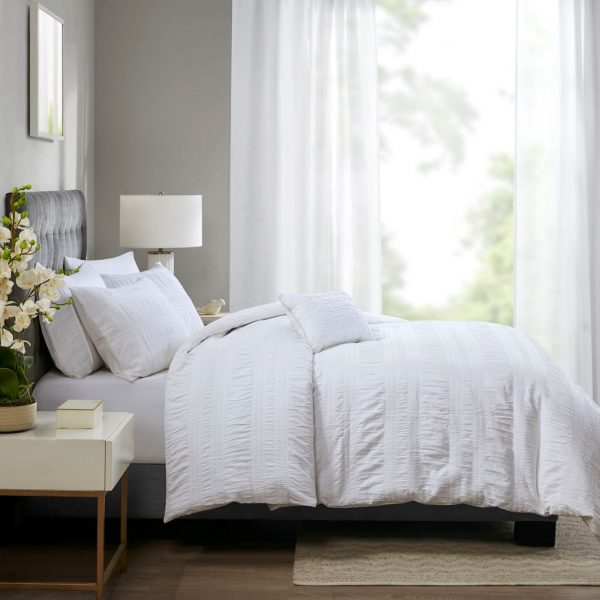 Madison Park Nicolette 4 Piece Cotton Seersucker Duvet Cover Set - Image 3