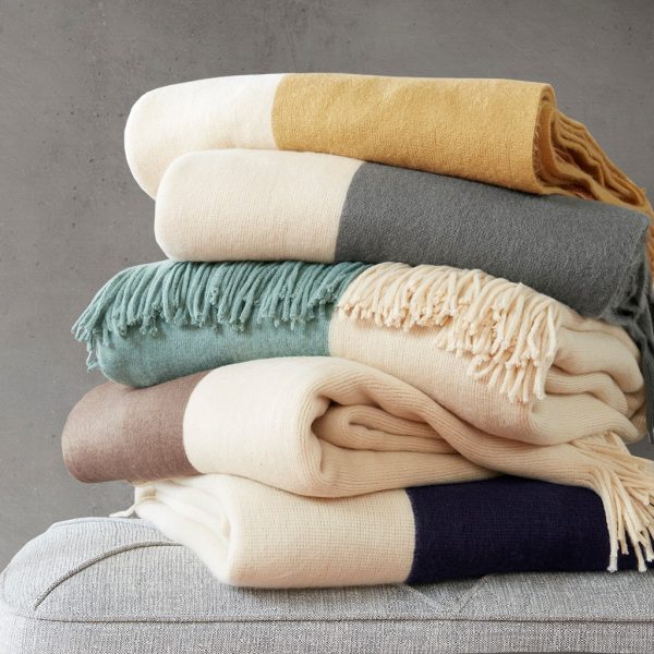 INK+IVY Stockholm Color Block Faux Cashmere Throw