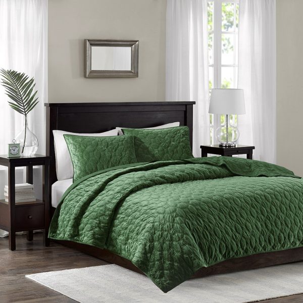 Madison Park Harper Faux Velvet Reversible 3PC Coverlet Set - Image 3