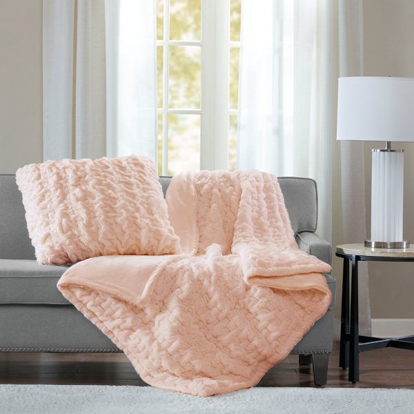 Madison Park Ruched Mink Faux Fur Throw - Image 5