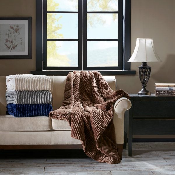Premier Comfort Parker Corduroy Plush Down Alternative Throw - Image 2