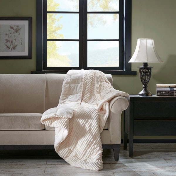 Premier Comfort Parker Corduroy Plush Down Alternative Throw - Image 7