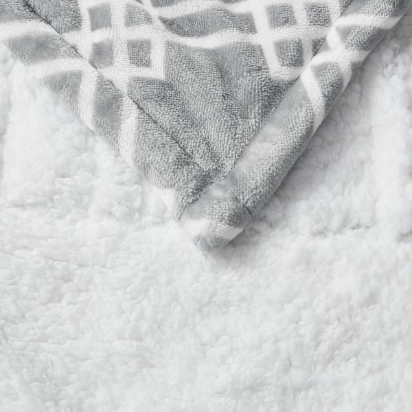 Serta Geometric Printed Plush To Sherpa Heated Throw - Image 10