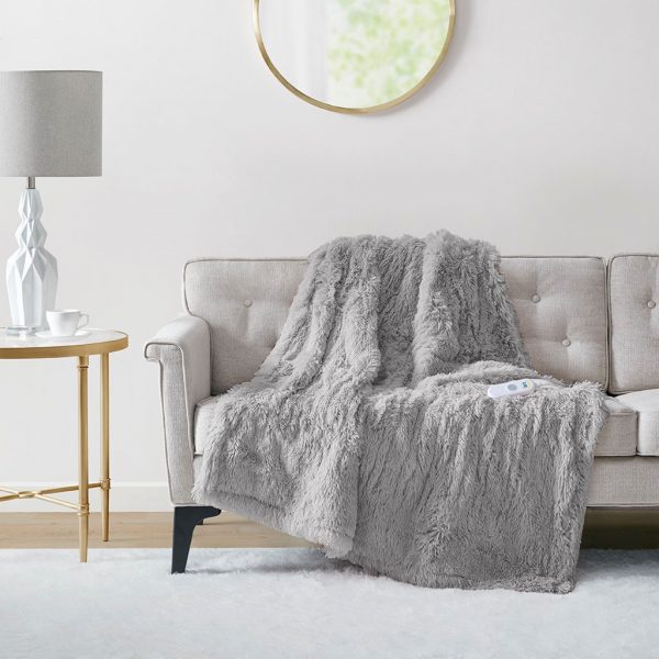 Serta Malea Shaggy Faux Fur Heated Throw - Image 9